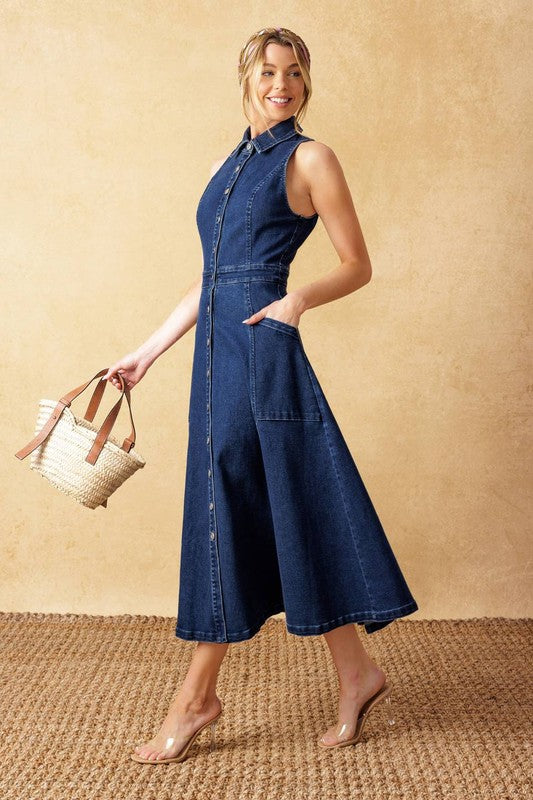 celeste midi dress Dark Navy / S